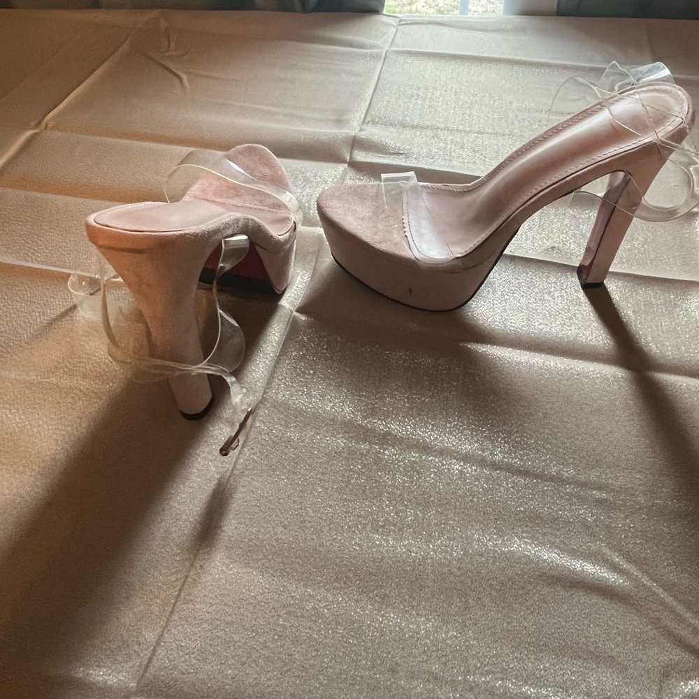 Tan high heels